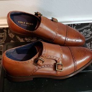 Cole Hahn Grand OS monk strap wing tip
